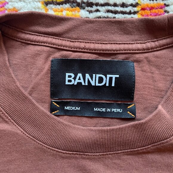 BANDIT RUNNING BROWN COTTON TEE UNISEX SIZE M - Picture 3 of 3